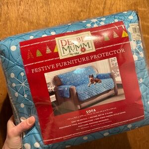 NEW IN PACKAGING couch cover blue with design